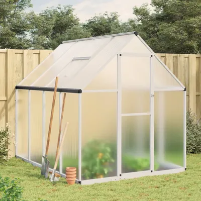 Produktbild von Möbel Gewächshaus mit Fundamentrahmen Silber 224x169x195cm Aluminimum - Gewächshäuser &27659