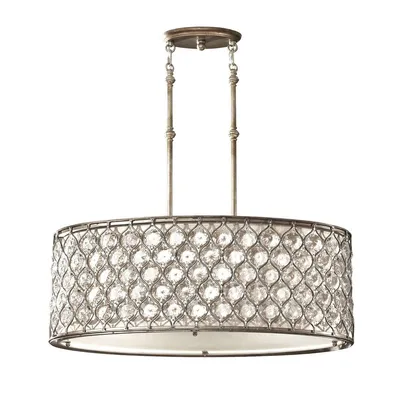 Produktbild von Elstead Lucia Hängeleuchte E27 3-fach 30cm Brüniertes Silber