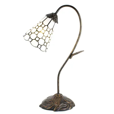 Immagine prodotto di Lampada da tavolo Tiffany Clayre & Eef 48 cm in poliresina bianca e marrone