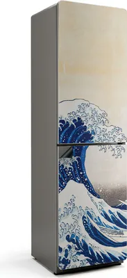 Zdjęcie produktu dla Wielka fala u wybrzeży Kanagawy - magnetyczna osłona lodówki - magnetyczna osłona lodówki - magnes na lodówkę - samoprzylepna tablica magnetyczna - folia magnetyczna na drzwi lodówki - 60x205 cm