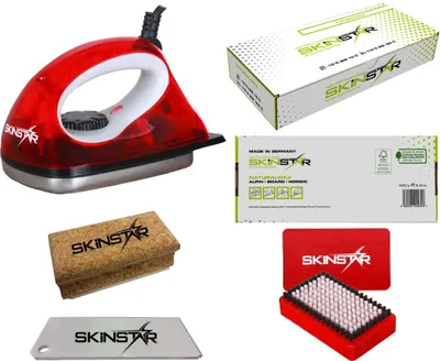 Produktbild von SKINSTAR Starter Ski Wachs Set, Wachsbügeleisen Bürste Natural Wax 5-teilig Bundle