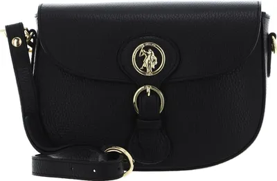 Produktbild von U.S. POLO ASSN. Leder Umhängetasche Schultertasche Florence Arlington Flap Crossbody Leather Black schwarz