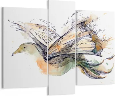 Produktbild von Bild auf Leinwand - Leinwandbild - Vogel Fantasie Konzept - 95x80cm - Wand Bild - Wanddeko - Leinwanddruck - Bilder - Kunstdruck - Wanddekoration - Leinwand bilder - Wandkunst - CB95x80-3031