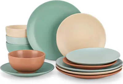 Immagine prodotto di Servizio da tavola Lucenzo - 12 pezzi - 4 persone - Colore di classe - servizio da tavola - piatti da pranzo, piatti fondi e piatti da colazione - set in Vetroceramica