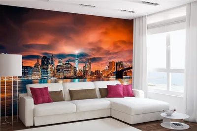Produktbild von Vlies Fototapete NEW YORK CITY BEI SONNENUNTERGANG 375 x 250 cm (inkl. Kleister) - Vlies Tapete, Wandtapete, Wandbilder - Tapete für Wohnzimmer Schlafzimmer, Büro, Küche - Montagefertig