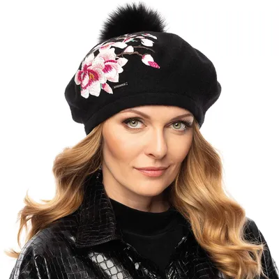 Produktbild von VIVISENCE Damen Baskenmütze Mit Bommel Eleganter Wintermütze Warm und Gemütlich