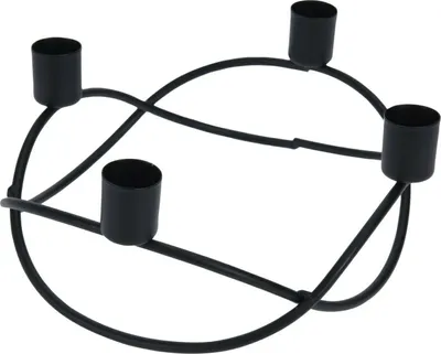 Produktbild von Kerzenständer schwarz Metall Kerzenleuchter Kerzenhalter Adventskranz Ø 21 cm