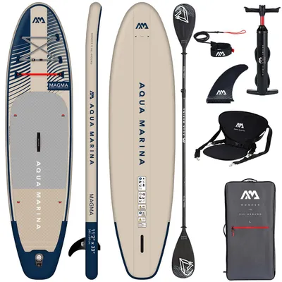 Immagine prodotto di SUP Aqua Marina Magma 11'2" SUPER Combo Gonfiabile Stand Up Paddle Board | Pacchetto completo Tavola da surf per principianti e surfisti esperti