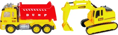 Produktbild von KIPPLASTER + BAGGER Licht & Sound Baufahrzeug Laster Excavator Schaufelbagger LKW Spielzeug 97