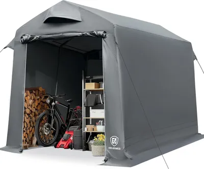 Produktbild von EVER ADVANCED Werkzeugschuppen, 9,8 m³, Werkzeugzelt, 230x190x225 cm, wasserdichte Fahrradgarage mit 2 Belüftungsöffnungen, multifunktionale Fahrradgarage