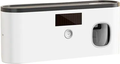 Image de Support mural électrique pour brosses à dents sans perçage - 5 porte-brosses - distributeur de dentifrice - pour la maison, le bureau et les voyages - noir