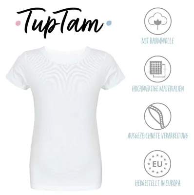 Image de TupTam Enfants Garçons Sous-vêtements Basic T-shirts manches courtes pack de 5, couleur : blanc, taille : 128-134