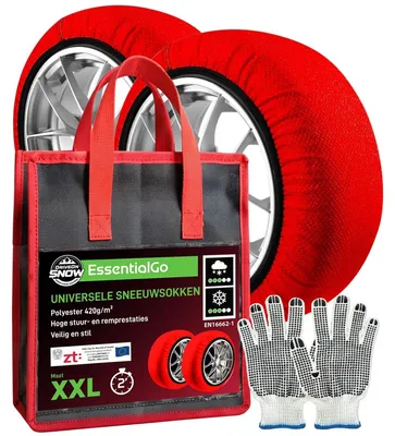 Produktbild von Schneesocken Schneekette Alternative - XXL - 2 Stück mit Handschuhen und Tragetasche