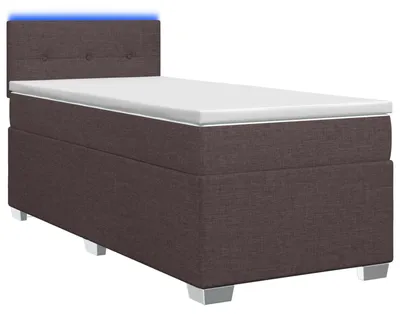Immagine prodotto di Letto con rete a molle e materasso, colore marrone scuro, dimensioni 90 x 190 cm