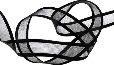 Produktbild von Trauerband Schwarz 25mm x 25m mit Drahtkante für Trauergestecke und Dekoration