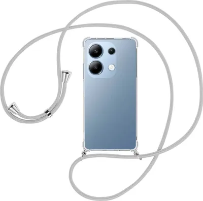Produktbild von Handykette Backcover-Schutzhülle mit Band (Metall silberfarben) für Xiaomi Redmi Note 13 Pro 4G - silbergrau
