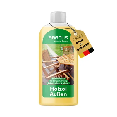 Produktbild von ABACUS® Holzöl Außen Tecalin - Für alle Holzarten Holzpflegemittel Holzpflegeöl Teakpflege Imprägnierung 1 x 500 ml Holzöl Außen (4564)