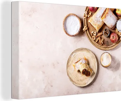 Obrázek produktu pro OneMillionCanvasses® Malba na plátně Nástěnná malba na plátně - Pečivo - Koření - Ovoce - Apfelstrudel - 150x100cm