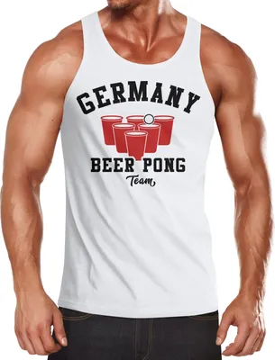 Produktbild von Herren Tanktop Germany Beer Pong Team Bier Moonworks® weiß XL