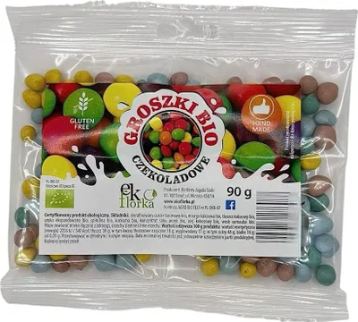 GROSZKI W CZEKOLADZIE BEZGLUTENOWE BIO 90 g - EKOFLORKA