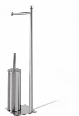 Immagine prodotto di Piantana con portarotolo e scopino wc in acciaio inox cromo Trilly