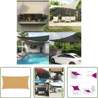 Produktbild von The Living Store Sonnensegel 160 g/m² Rechteckig Sandfarben 2,5x4,5 m HDPE