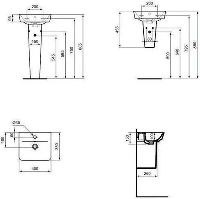 Obrázok produktu pre Umývadlo Ideal Standard Connect Air Cube 40 cm