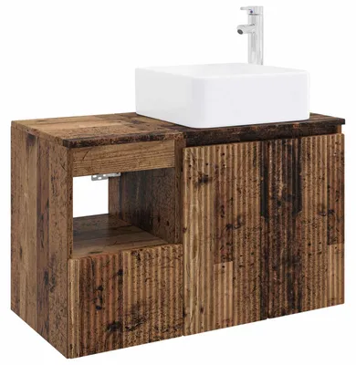 Produktbild von Badezimmermöbel-Set 2 stk. Altholz Holzwerkstoff
