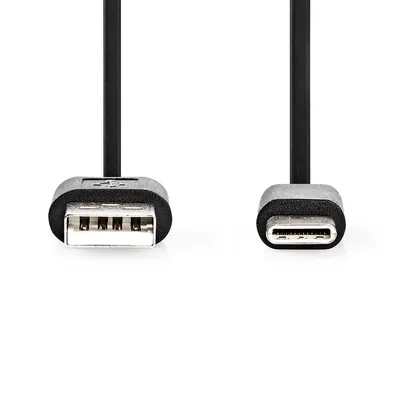 Immagine prodotto di Cavo USB | USB 2.0 | USB-A Maschio | USB-C™ Maschio | 60 W | 480 Mbps | Nichelato | 0,10 m | Rotondo | PVC | Nero | Blister
