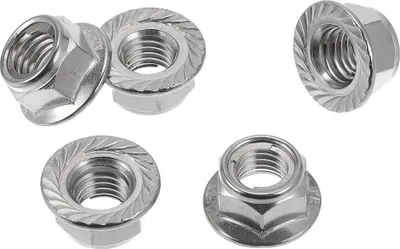 Produktbild von 5 Stück M10*1.5 Auto Flanschmuttern 304 Edelstahl, Metall Gummiring Verstärkte Sechskant Flanschmuttern Rutschfeste Flanschmuttern Mit Gummiring Für Auto Motorrad