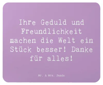 Produktbild von Mr. & Mrs. Panda Mauspad Spruch Erzieher-Dank - Lavendeltraum - Geschenk, Erzieherin, Mousepad, Danke sagen, Förderung, Wertschätzung, Aufmerksamkeit, Mouse Pad, pc