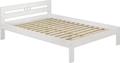 Produktbild von Einzelbett weiß Bettgestell Kiefer massiv Bettrahmen 120x200 Futonbett Zubehör wählbar V-60.64-12WRollrost inkl.
