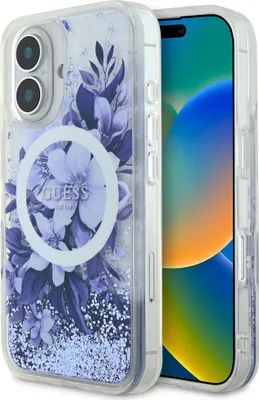 Produktbild von Guess iPhone 16 Back cover case - Magsafe Liquid Glitter - Purple