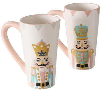 Produktbild von 2tlg Set Jumbobecher Nutsy 600ml Nussknacker Glühwein Kaffee-Tasse Weihnachten