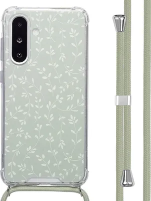 Image de étui design imoshion avec cordon pour le Samsung Galaxy A36 - Smoke Green Flowers