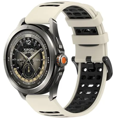 Produktbild von Für Xiaomi Watch S4 Sport Two Color Silikon Ersatz Watch Armband mit Schnellverschluss Beige