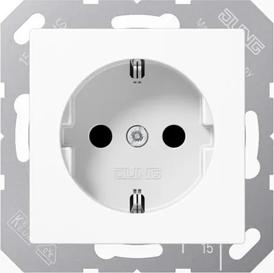 Produktbild von Jung ABA1520BFWW SCHUKO-Steckdose, 16 A 250 V , Thermoplast antibakteriell, Serie AS, alpinweiß
