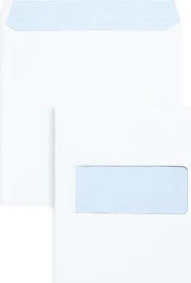 Produktbild von Briefumschläge 170x170mm 100g/qm gummiert Sonderfenster VE=500 Stück weiß
