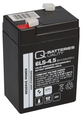 Produktbild von Set Q-Batteries BL 6-0,6 Ladegerät + Blei Akku 6LS-4.5 6V 4,5Ah Blei-Vlies AGM VRLA