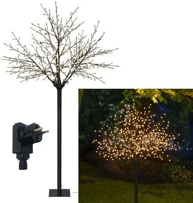 Produktbild von LED Lichterbaum mit 500 warm-weißen Lichtern beleuchtet, 220 cm hoch, die Lichterzweige sind flexibel, Weihnachtsbaum mit Lichterkette