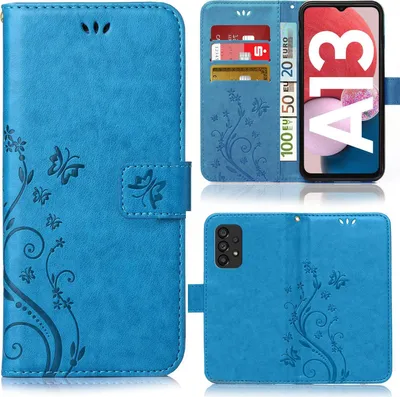 Produktbild von Samsung Galaxy A13 Bookstyle Flower Blau