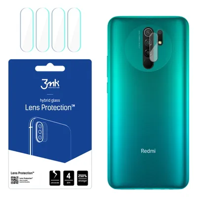 Produktbild von 3mk Hybridglas Lens Protection für Xiaomi Redmi 9 Kamera Objektiv Kameralinse 0,16mm 6H (4 Stück)