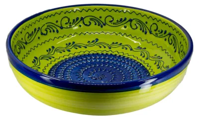 Produktbild von Kaladia Keramikschüsseln mittel Grün & Blau - Mikrowellen- und spülmaschinengeeignet - Zutatenreibe - aus Spanien