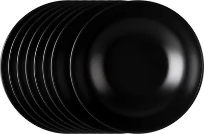 Produktbild von Suppenteller - Ø 20,5 cm - Schwarz matt - Steingut - 8er Set
