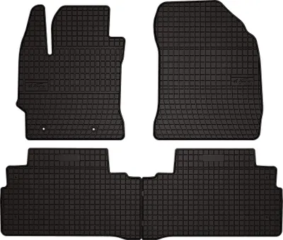 Produktbild von Gummifußmatten passend für Toyota Verso (Minivan, Bj. 2009-2018) –  schwarz, passgenau, mit Befestigungen set 4 Stk. - Gummi-Automatten
