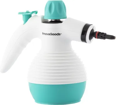 Produktbild von InnovaGoods - Ręczny odkurzacz parowy 9 w 1 Steany, 0,35 l, 3 bar, 1000 W, wielofunkcyjny, szybkie nagrzewanie, przyjazny dla środowiska, biały, aluminium