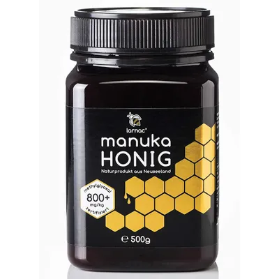 Produktbild von Larnac Manuka Honig MGO 800+ | 500 g | echter neuseeländischer Manuka Honig | hoher Methylglyoxal-Gehalt | nachhaltige Imkerei
