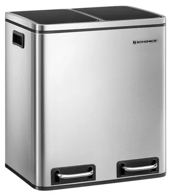 Produktbild von Mülleimer - Treteimer 30 l - Stahl - Ergonomisches Fußpedal - Silber