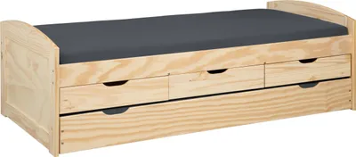 Produktbild von Inter Link Funktionsbett MARINELLA 90x200 Natur Massivholz