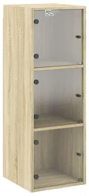 Produktbild von vidaXL Wandschrank mit Glastüren Sonoma-Eiche 35x37x100 cm
